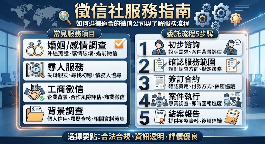 徵信社服務指南:如何選擇適合的徵信公司與了解服務流程